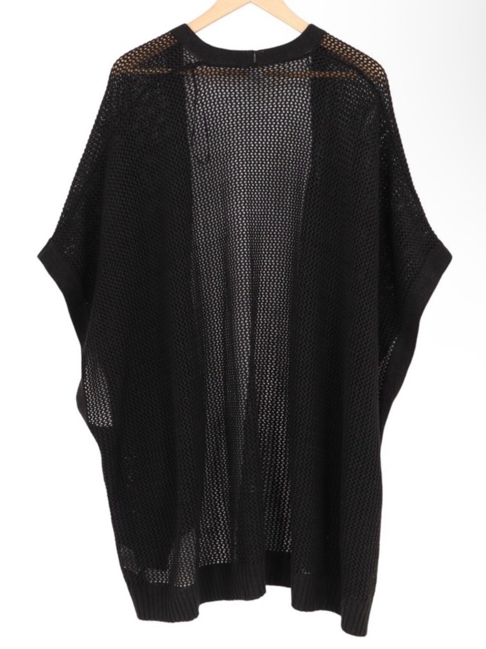 Time and Tru Black Open-Front Knit Cardigan